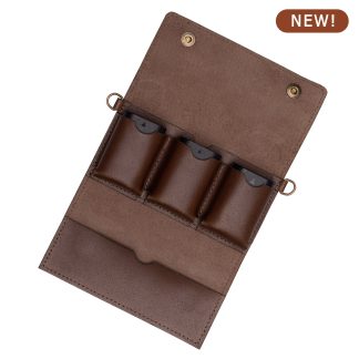 Leather battery pouch | Chocolate brown
