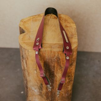 HFS54 | Neckstrap - Bordeaux red/Old Silver incl. gravering